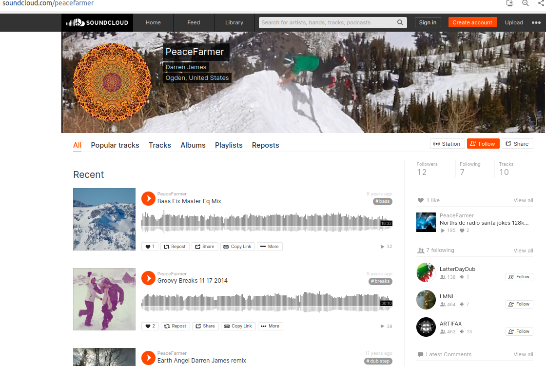 Peace Farmer Soundcloud Page