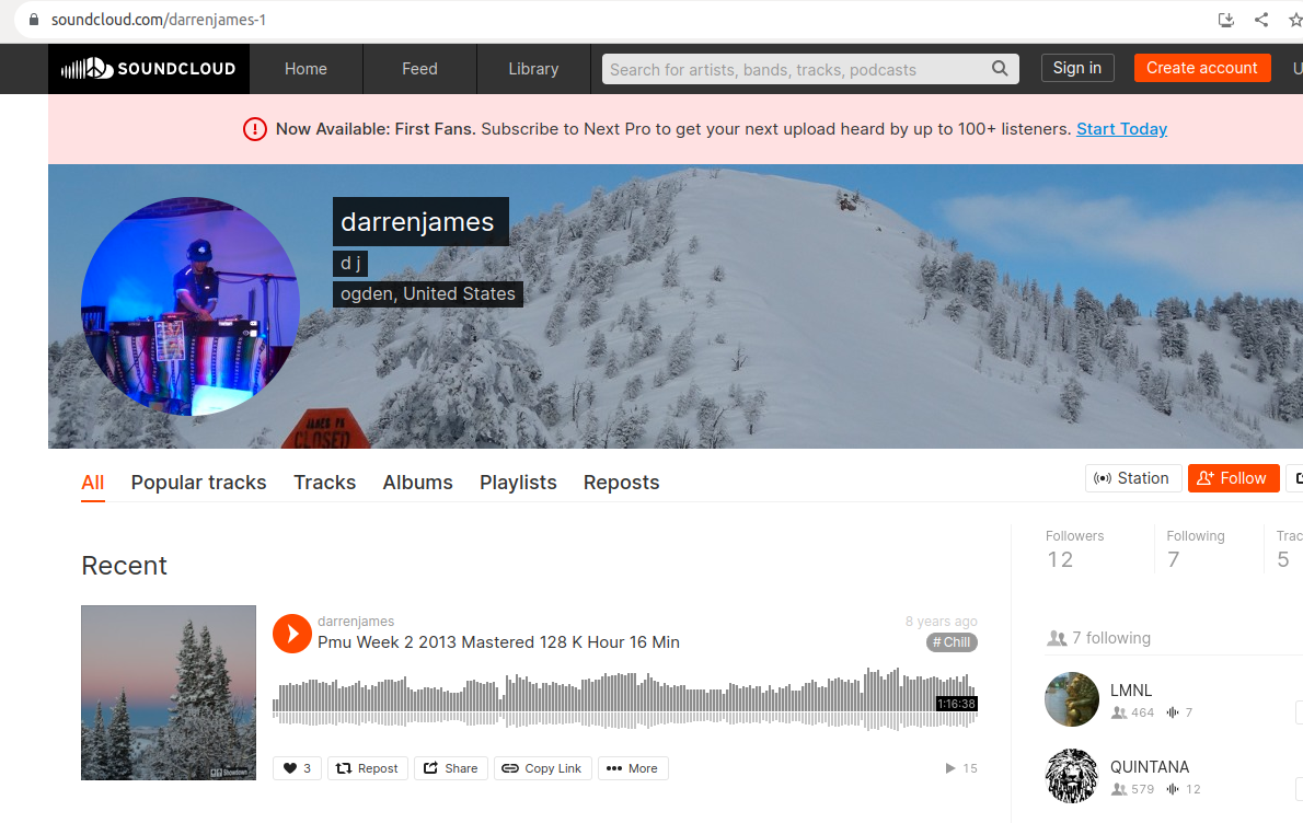 Darren James Soundcloud Page